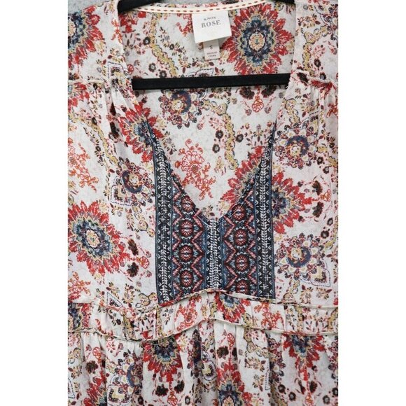 Knox Rose Floral Sheer Sleeveless Babydoll Top-Size Small - Picture 3 of 10